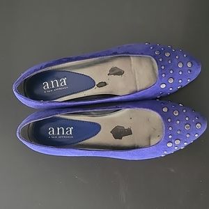 a.n.a Blue Suede Flat Shoes